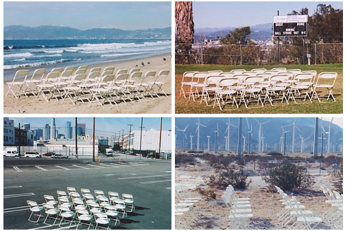 Fig. 2.2 : Peter Ablinger, Listening Piece in four parts, 2001 1. Los Angeles, Dockweiler State Beach, Baywatch 53 / 54 2. Los Angeles, Baldwin Hills, Culver City Park, Baseball Field 3. Los Angeles, Downtown, 4thStreet / Merrick Street, Parking Lot 4. Palm Springs Trail Station / Wind Farm Credit : Maria Tržan, Siegrid Ablinger.