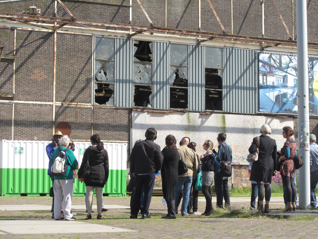 Fig. 4: Justin Bennett and Renate Zentschnig, NDSM audio guide, Amsterdam, 2002.