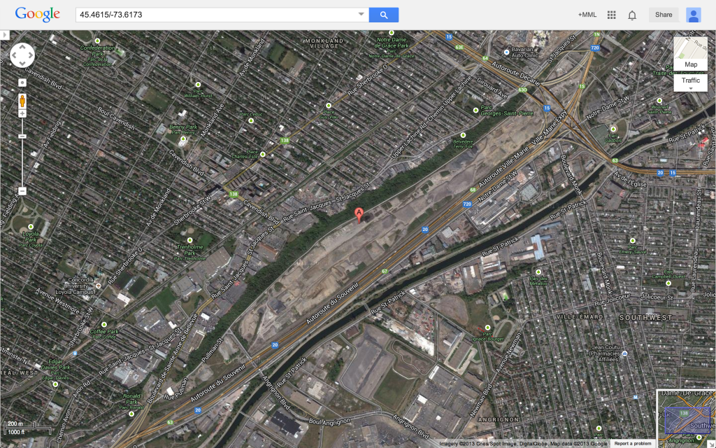 Fig. 1 Google Map Image of the Falaise St. Jacques - 2013