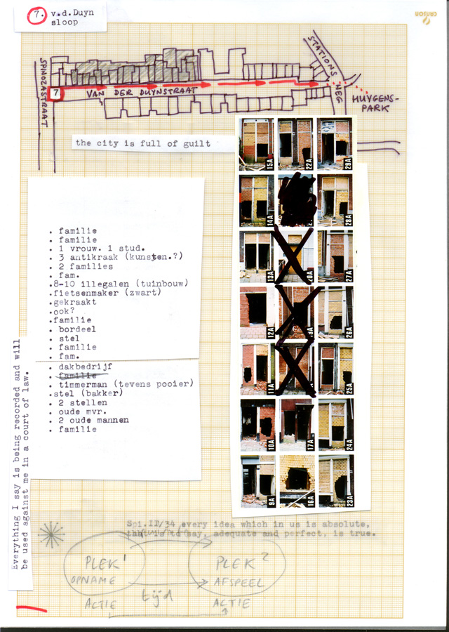 Fig. 3: Justin Bennett, Page from the booklet for Rumours/Resonances, an audio guide for Den Haag, 2001.