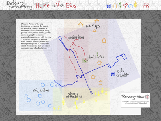 Detours: Poetics of the City main interface screenshot - Ng Chan